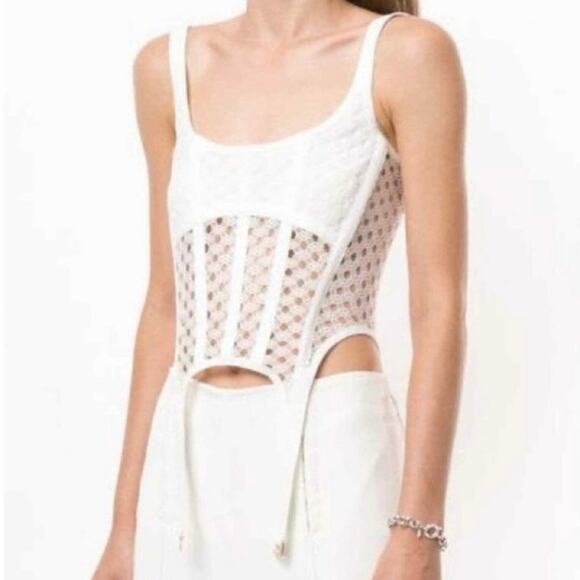 Dion Lee Lace White Corset Top Sz 4 - Picture 1 of 10